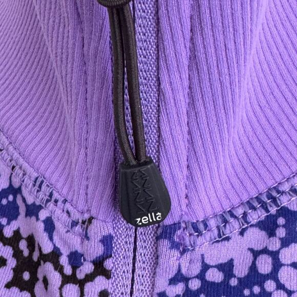 Zella Activewear Purple Patterned Design Full Zip Side Pockets Women's Size XS - Picture 5 of 7